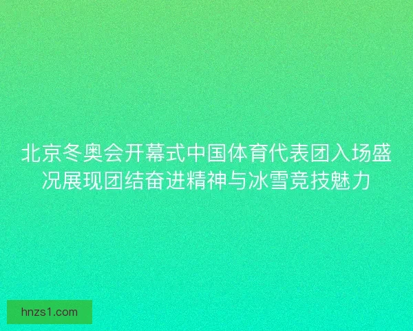 北京冬奥会开幕式中国体育代表团入场盛况展现团结奋进精神与冰雪竞技魅力