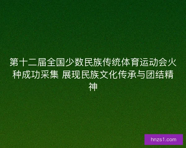 第十二届全国少数民族传统体育运动会火种成功采集 展现民族文化传承与团结精神